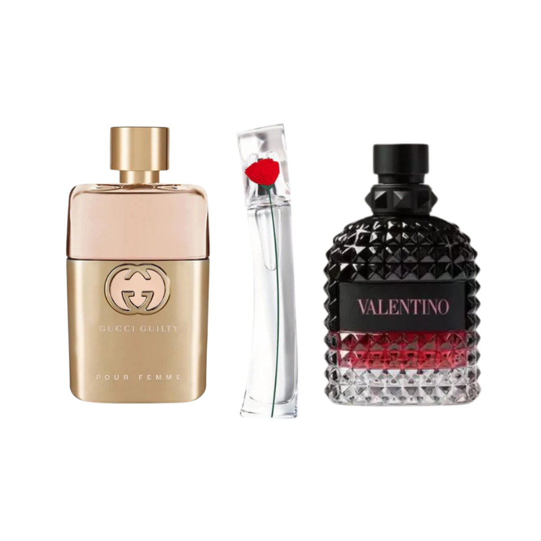 3 Perfumes Gucci Guilty, Valentino Intense, Flower By Kenzo (Eau Parfum)