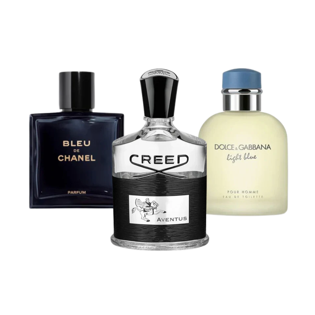 3 Perfumes Bleu de Chanel, Creed Aventus, Dolce Gabbana Light Blue (Eau Parfum)