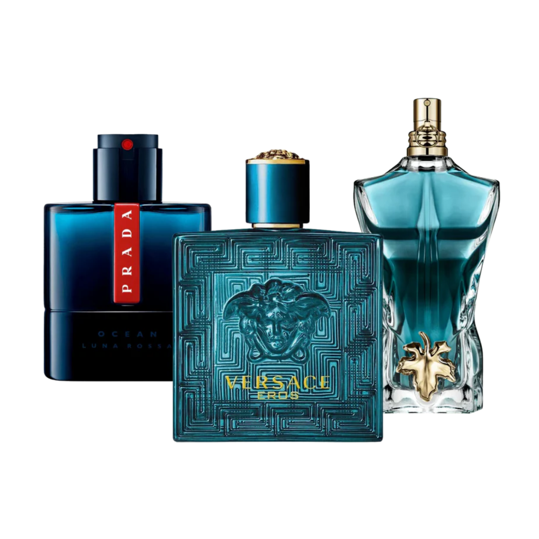 3 Perfumes Prada Luna Rossa, Versace Eros, Le Beau (Eau De Parfum)