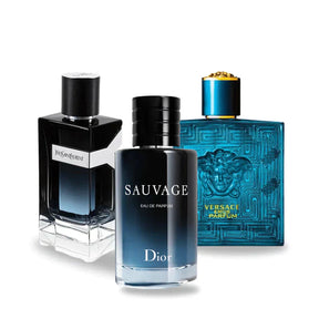 COMBO 3 PERFUMES - DIOR SAUVAGE, YVES SAINT LAURENT Y MEN ET, VERSACE EROS 100ml